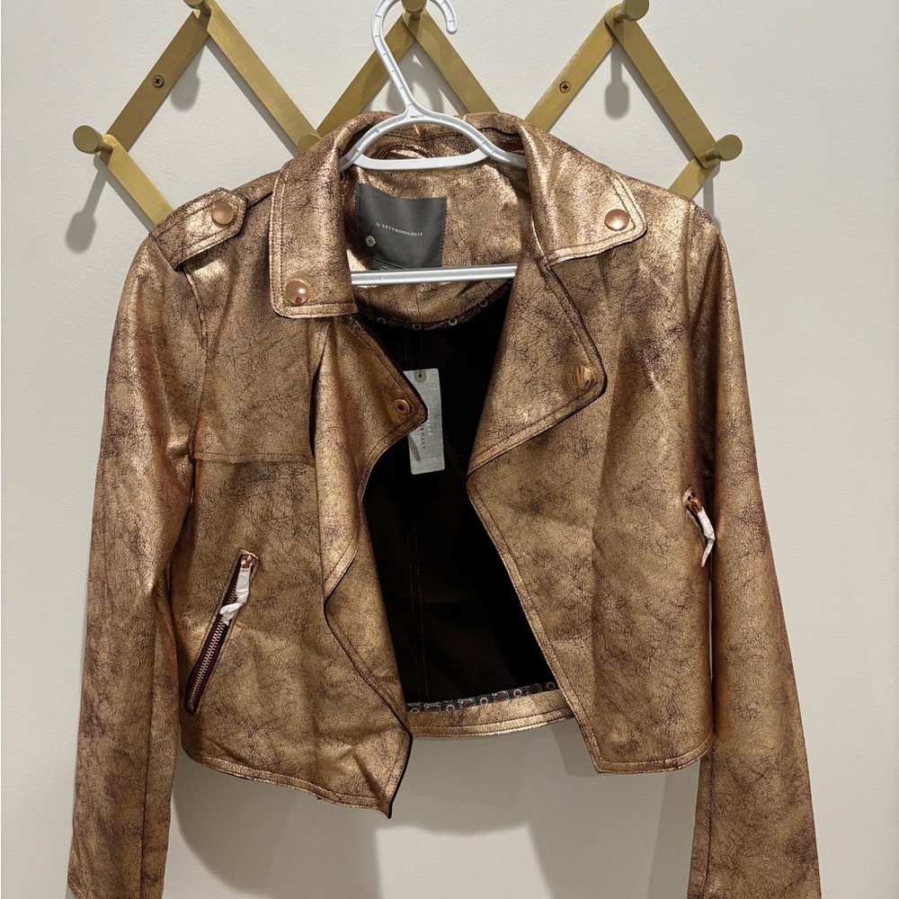 Rose gold / copper Anthropologie bomber